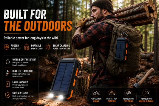RAYZENO Solar Power Bank – Portable Charger